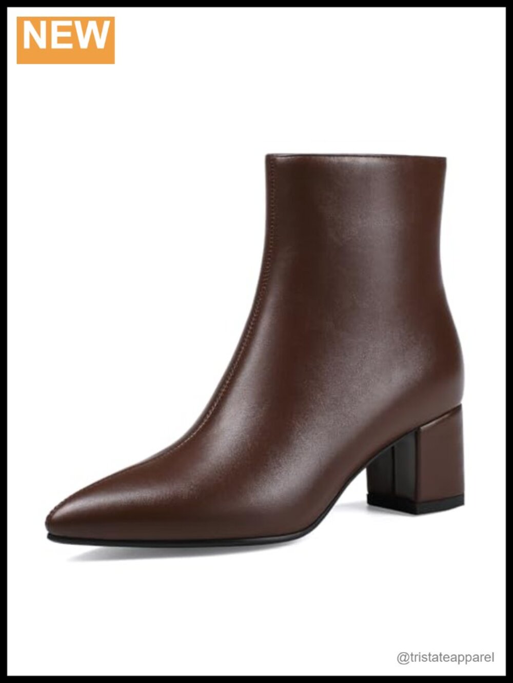 Womens Pointed Toe Ankle Boots Low Heel Block Chunky Bootie Size 6.5